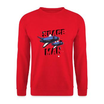 SPACE MAN - Unisex Sweatshirt - red - Front - Alina (178cm) & Michal (187cm)