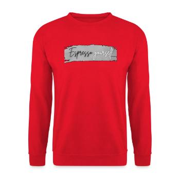 Espresso yourself (express yourself) - Unisex Sweatshirt - red - Front - Alina (178cm) & Michal (187cm)