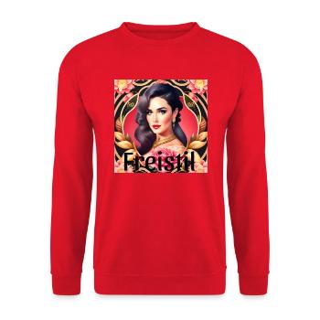 Vintage Design - Unisex Pullover - Rot - Vorne - Alina (178cm) & Michal (187cm)