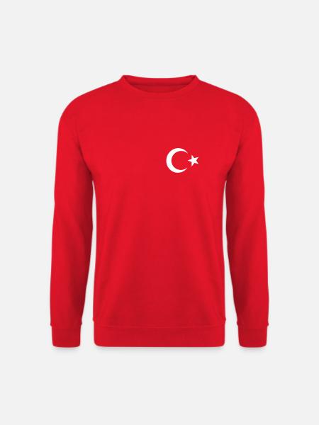 Türkei Halbmond Stern Flagge Fahne Türkiye Land - Unisex Pullover - Rot