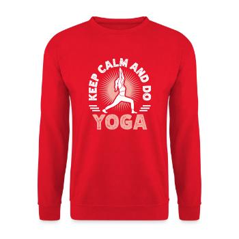 Keep Calm And Do YOGAYOGA - Unisex Sweatshirt - red - Front - Alina (178cm) & Michal (187cm)