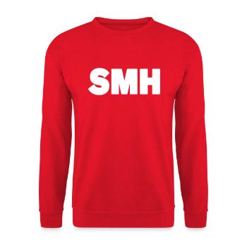 SMH | Text Slang - Unisex Sweatshirt - red - Front - Alina (178cm) & Michal (187cm)