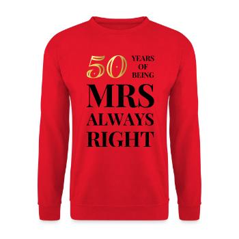 50 ans d'avoir toujours raison - Sweat-shirt Unisexe - rouge - Devant - Alina (178cm) & Michal (187cm)