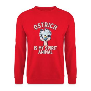 Ostrich is My Spirit Animal - Unisex Sweatshirt - red - Front - Alina (178cm) & Michal (187cm)