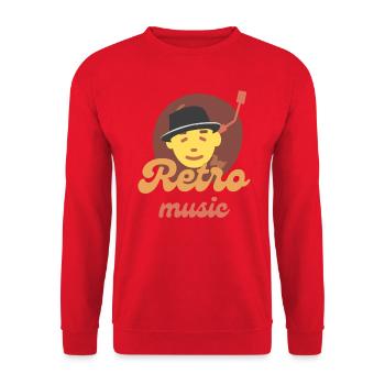 Retro-Musik - Unisex Pullover - Rot - Vorne - Alina (178cm) & Michal (187cm)