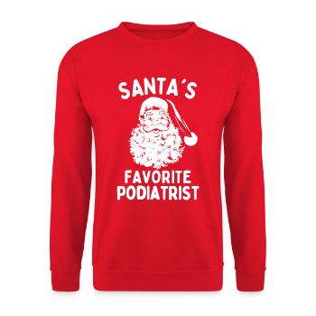 Le père Noël préféré du podiatre dit Noël amusant - Sweat-shirt Unisexe - rouge - Devant - Alina (178cm) & Michal (187cm)