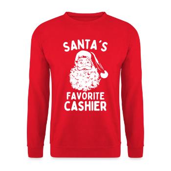 Noël préféré des pères Noël drôle de caissier - Sweat-shirt Unisexe - rouge - Devant - Alina (178cm) & Michal (187cm)