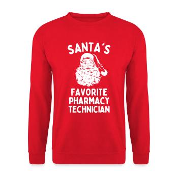 Noël du Technicien en pharmacie préféré des pères Noël - Sweat-shirt Unisexe - rouge - Devant - Alina (178cm) & Michal (187cm)