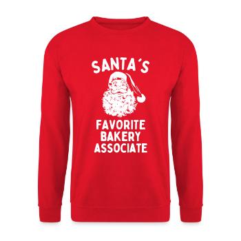 Santas favorite Bakery Associate funny christmas - Unisex Sweatshirt - red - Front - Alina (178cm) & Michal (187cm)