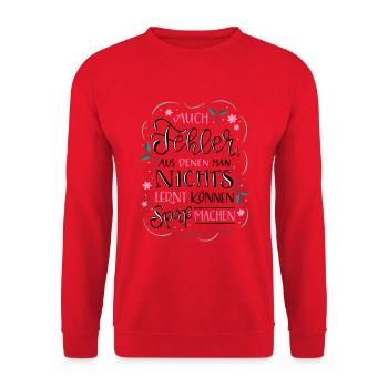 Fehler die Spaß machen - Unisex Pullover - Rot - Vorne - Alina (178cm) & Michal (187cm)