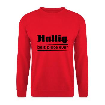 Hallig - Stadt best place ever - Unisex Pullover - Rot - Vorne - Alina (178cm) & Michal (187cm)