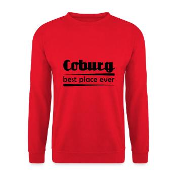 Coburg - Stadt best place ever - Unisex Pullover - Rot - Vorne - Alina (178cm) & Michal (187cm)
