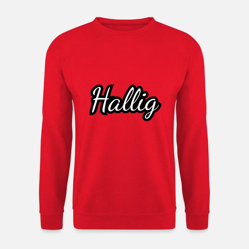 Hallig - Textdesign mit Stadtnamen - Unisex Pullover - Rot