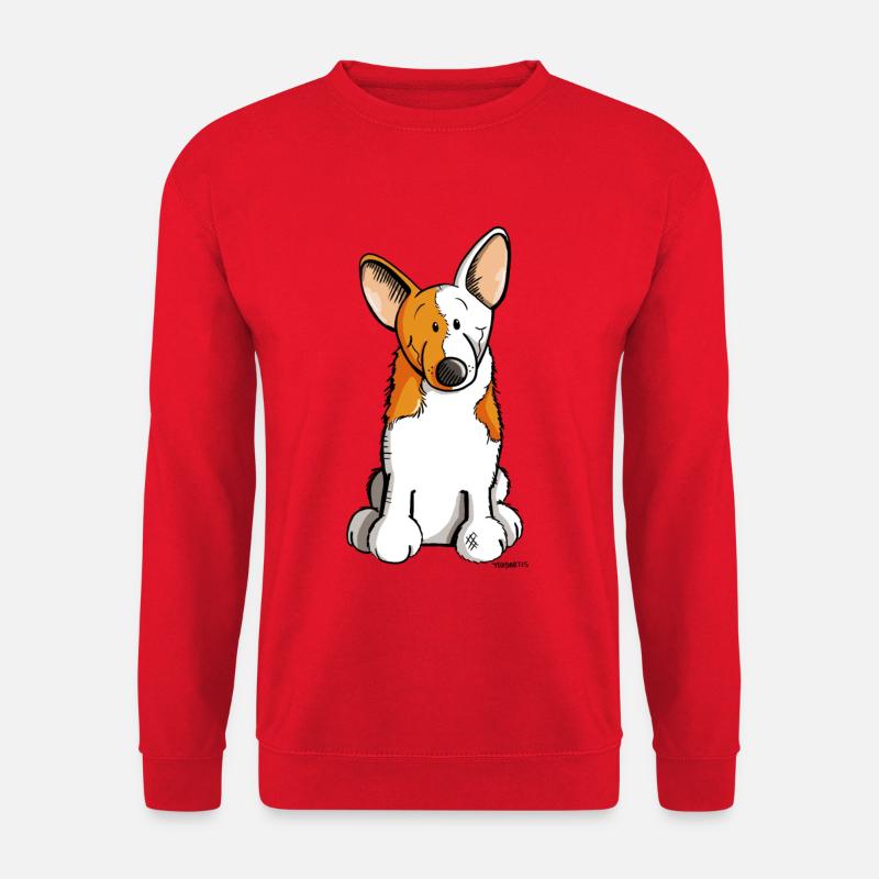 Lustiger Welsh Corgi - Unisex Pullover - Rot