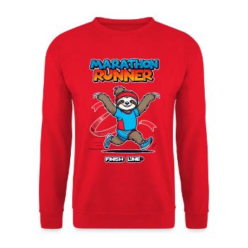 Marathonien paresseux - Sweat-shirt Unisexe - rouge - Devant - Alina (178cm) & Michal (187cm)