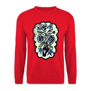 Je vais vivre dans le jardin - Sweat-shirt Unisexe - rouge - Devant - Alina (178cm) & Michal (187cm)