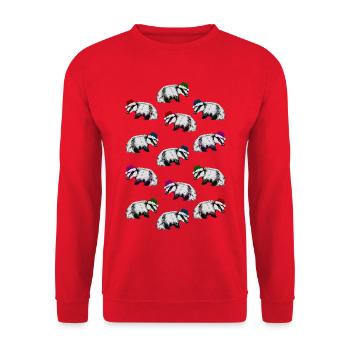 BLAIREAUX DE NOËL - Sweat-shirt Unisexe - rouge - Devant - Alina (178cm) & Michal (187cm)