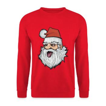 Drôle de Père Noël avec une casquette rouge - Sweat-shirt Unisexe - rouge - Devant - Alina (178cm) & Michal (187cm)