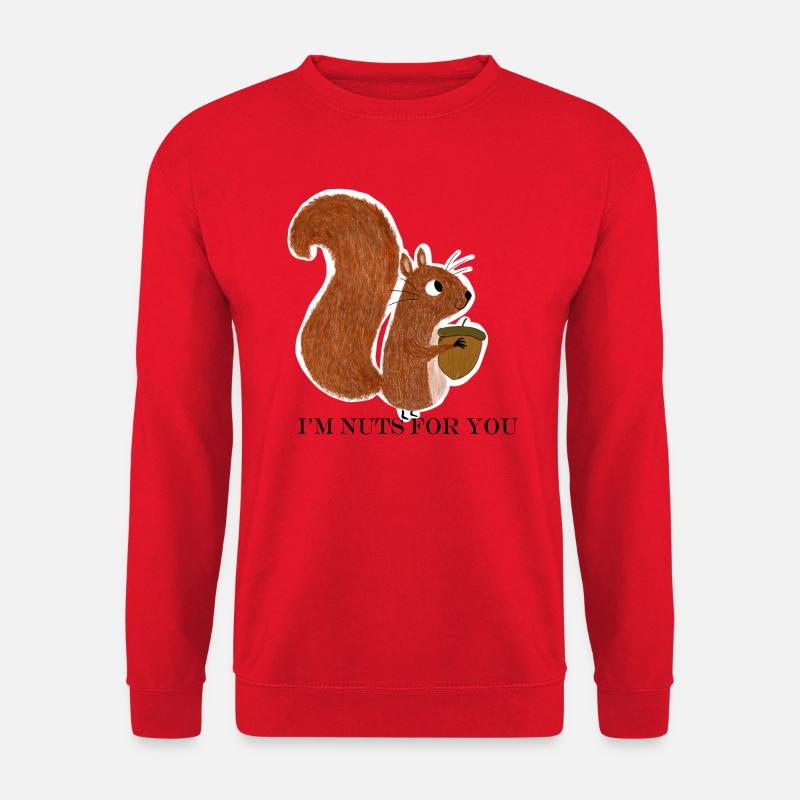 Eichhörnchen mit Eichel - Unisex Pullover - Rot