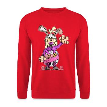 Tida - das Turbo-Pappe-Ei / - Unisex Pullover - Rot - Vorne - Alina (178cm) & Michal (187cm)