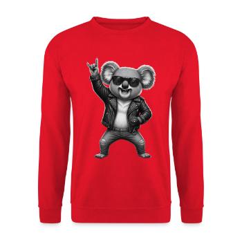 Heavy Metal Rocker Hard Rock Musik Fan Koala Laut - Unisex Pullover - Rot - Vorne - Alina (178cm) & Michal (187cm)