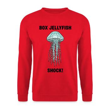 Meduse Boite Box Jellyfish Shock Ocean - Unisex Pullover - Rot - Vorne - Alina (178cm) & Michal (187cm)