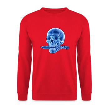 Dague du Crâne Bleu - Sweat-shirt Unisexe - rouge - Devant - Alina (178cm) & Michal (187cm)