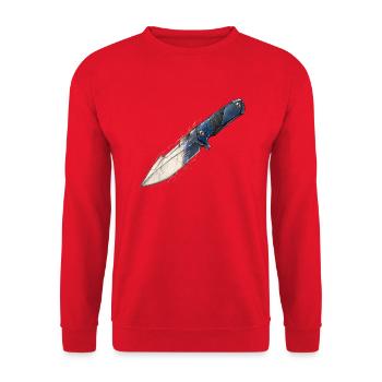 Dague esquissée à lame bleue - Sweat-shirt Unisexe - rouge - Devant - Alina (178cm) & Michal (187cm)