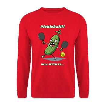 Pickleball - Unisex Sweatshirt - red - Front - Alina (178cm) & Michal (187cm)