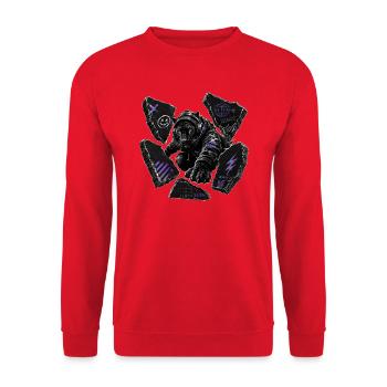 Night Panther Neon Headphones - Unisex Sweatshirt - red - Front - Alina (178cm) & Michal (187cm)