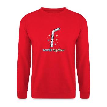 Partnerlook - 2 von 2 - Strohhalm - Unisex Pullover - Rot - Vorne - Alina (178cm) & Michal (187cm)
