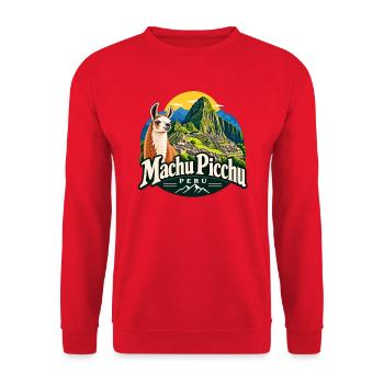 Machu Picchu – Peru, Inka & Abenteuer - Unisex Pullover - Rot - Vorne - Alina (178cm) & Michal (187cm)