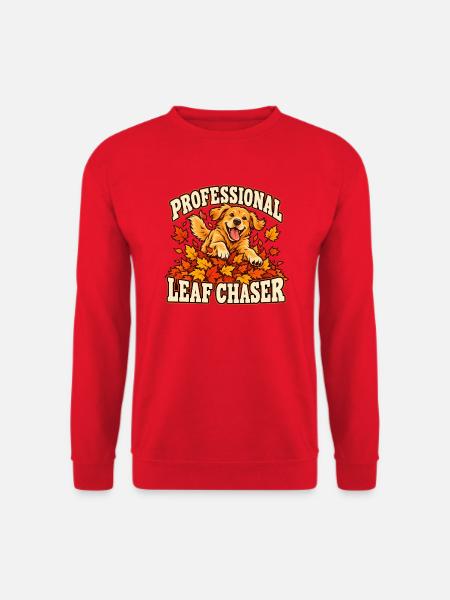 Professional Leaf Chaser – Herbst-Hundemotiv - Unisex Pullover - Rot