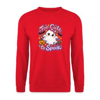 Too Cute to Spook Geist - Unisex Pullover - Rot - Vorne - Alina (178cm) & Michal (187cm)