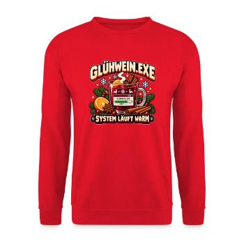 Glühwein.exe – System läuft warm - Unisex Pullover - Rot - Vorne - Alina (178cm) & Michal (187cm)