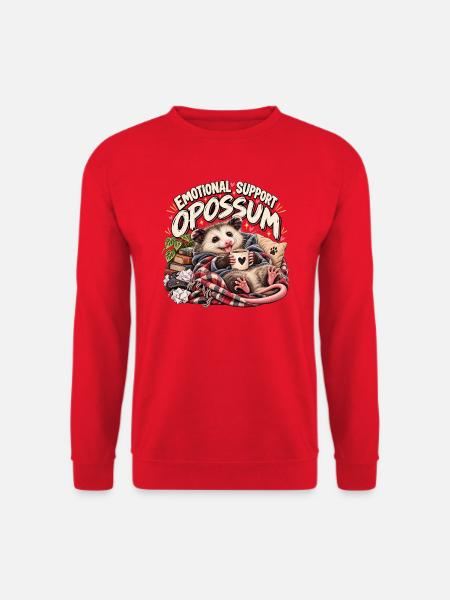 Emotional Support Opossum – Lustiges Tiermotiv - Unisex Pullover - Rot