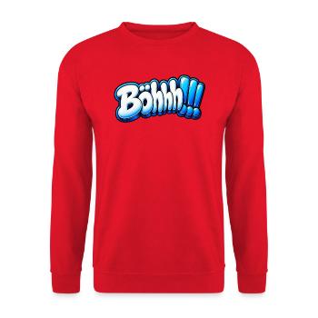 Böhhh!!! – Lustiger Spruch - Unisex Pullover - Rot - Vorne - Alina (178cm) & Michal (187cm)