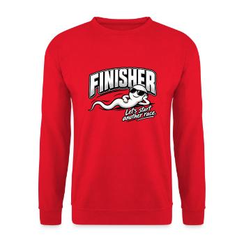 Finisher – Another Race - Unisex Pullover - Rot - Vorne - Alina (178cm) & Michal (187cm)