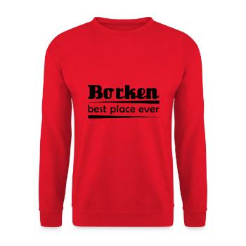 Borken - Stadt best place ever - Unisex Pullover - Rot - Vorne - Alina (178cm) & Michal (187cm)
