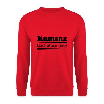 Kamenz - Stadt best place ever - Unisex Pullover - Rot - Vorne - Alina (178cm) & Michal (187cm)