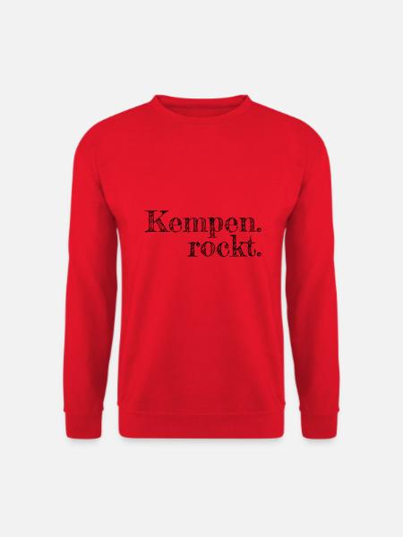 Kempen rockt - Textdesign mit Stadtnamen - Unisex Pullover - Rot