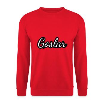 Goslar - Textdesign mit Stadtnamen - Unisex Pullover - Rot - Vorne - Alina (178cm) & Michal (187cm)