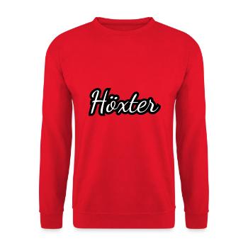 Höxter - Textdesign mit Stadtnamen - Unisex Pullover - Rot - Vorne - Alina (178cm) & Michal (187cm)