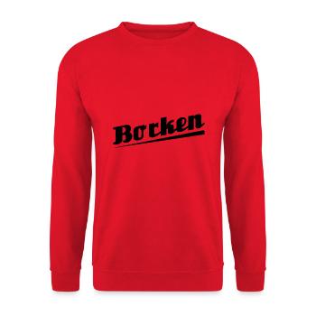 Borken - Textdesign mit Stadtnamen - Unisex Pullover - Rot - Vorne - Alina (178cm) & Michal (187cm)