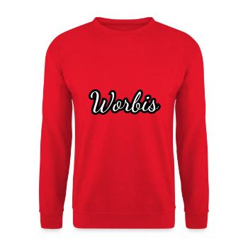 Worbis - Textdesign mit Stadtnamen - Unisex Pullover - Rot - Vorne - Alina (178cm) & Michal (187cm)
