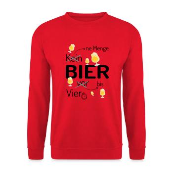 Kein Bier vor Vier - lustige Parodie - Unisex Pullover - Rot - Vorne - Alina (178cm) & Michal (187cm)