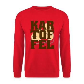 Lustiges Kartoffel Design mit Text für Deutsche - Unisex Pullover - Rot - Vorne - Alina (178cm) & Michal (187cm)