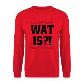 WAT IS - Ruhrpott Begrüßung - Unisex Pullover - Rot - Vorne - Alina (178cm) & Michal (187cm)
