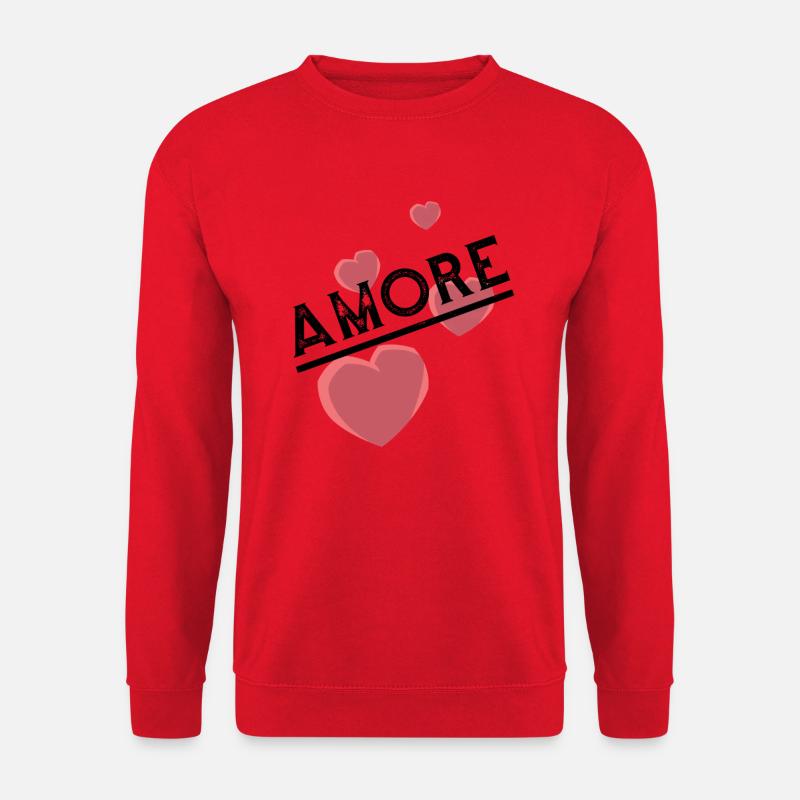 Amore mit Herzen - Unisex Pullover - Rot