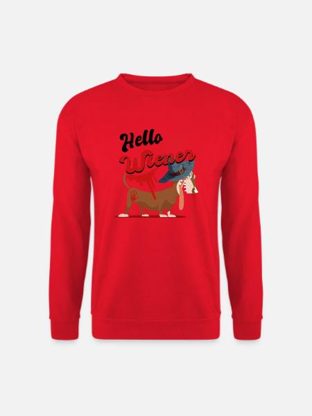 HelloWiener Halloween für Dackel Fans lustig - Unisex Pullover - Rot